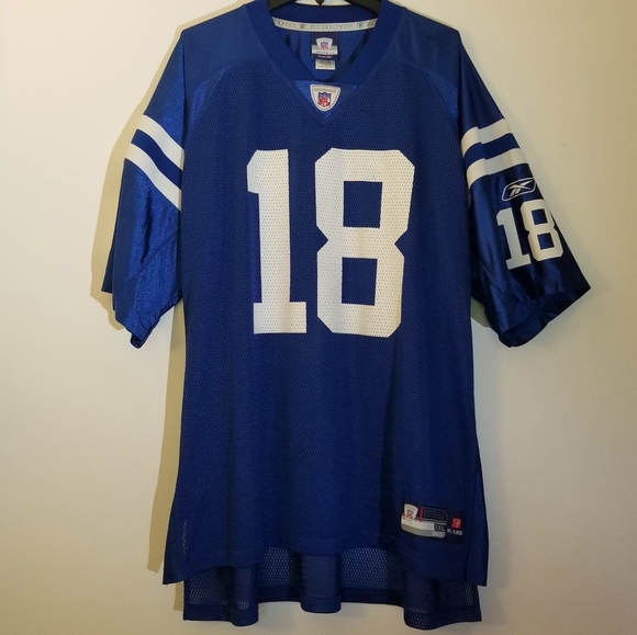 Vintage Men's NFL EQUIPMENT COLTS #18 Peyton Manning 2XL Blue Jersey - Picture 2 of 6